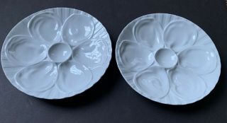 Set Of 2 Pillivuyt Porcelain 9” Oyster Plates Made In France 2
