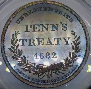 (1860 ' s) PENN ' S TREATY LOVETT ' S SERIES NO.  1 BROKEN FAITH TOKEN 2