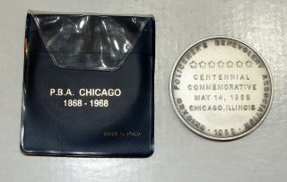 1868 - 1968 CENTENNIAL COMMEMORATIVE POLICE CHICAGO HAYMARKET RIOT COIN MEDAL 50mm 2