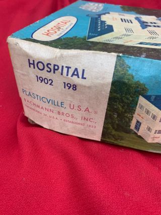 Vintage Plasticville hospital 1902 198 with furniture 2