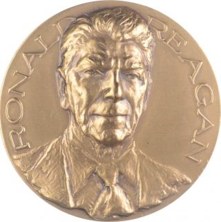 Large 3 " Ronald Reagan - Us Treasury Bronze Medal - Huge 112