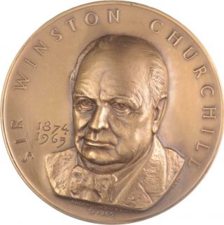 Large 3 " Winston Churchill - Us Treasury Bronze Medal - Huge 110