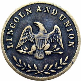 1864 Abraham Lincoln And Union Patriotic Civil War Token 2