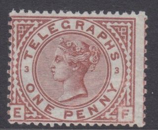 Qv Gb Sg T2 1d Red - Brown Plate 3 Telegraphs - Unmounted - Victorian