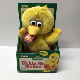 Vintage Tyco Sesame Street Tickle Me Big Bird Plush Doll 1996 11 " Nib