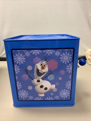 Disney Frozen Olaf Jack In The Box Plays Deck The Halls When Crank Is Turned.