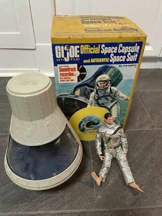 1966 Gi Joe Official Space Capsule W/ Astronaut,  Suit,  Record