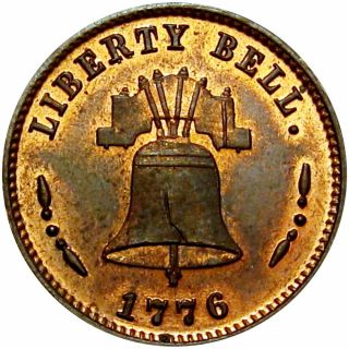 1876 Philadelphia Pennsylvania Centennial Merchant Token Hand Real Estate Copper