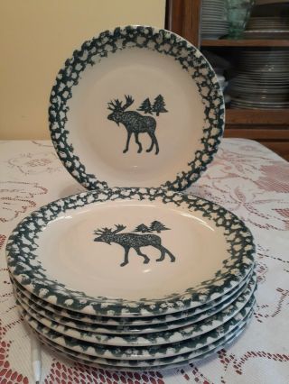 8 Tienshan Folk Craft Moose Country 10 - 1/2” Dinner Plate Euc
