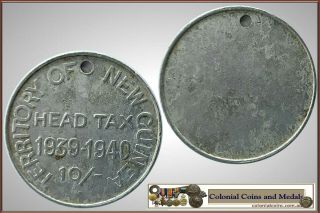 Guinea Territory - 10 Shilling Head Tax Token 1939 - 40.  Vf