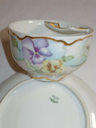 Haviland Limoges France H & Co Hand Painted Mustache Cup & Saucer 3
