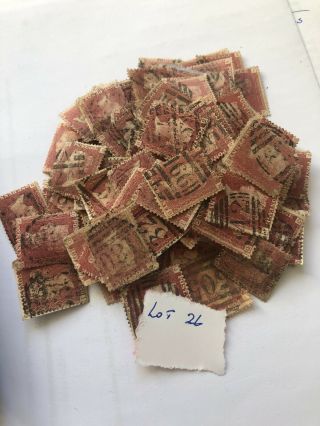 100 Queen Victoria 1d Red Plates Unchecked Postmark Interest Lot 26