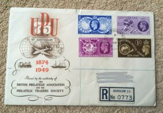 Fdc First Day Cover,  1949 Upu 75th Anniversary 3d,  6d,  1 