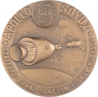Large 3 " Apollo - Soyuz - Us Treasury Bronze Medal - Huge 046