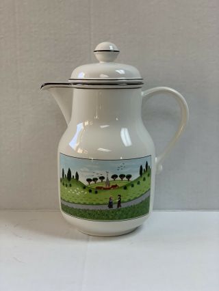 5 Cup Porcelain Villeroy & Boch Design Naif Coffee Pot Folk Art Countryside