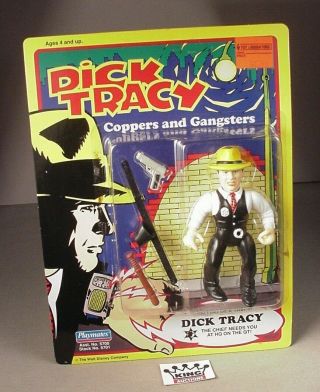 Vintage 1990 Disney Dick Tracy 5 " Action Figure Moc Nrfc Playmates Toys