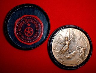 Art Nouveau Bronze Medal By Michelet,  Ca.  1920 / 37 Mm / With Box / N131