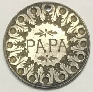 United States Of America 1877 Seated Dime Papa Love Token.  17.  9 Mm.  Silver Coin