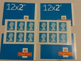 60 X Uk Royal Mail Second Class Postage Stamps In 5 Books Of 12