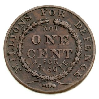 1863 Civil War Patriotic Token Millions For Defence F - 43/388a R2,  Xf