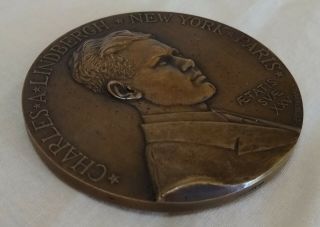 1927 Charles Lindbergh Trans Atlantic Flight Bronze Medal Georges Prud ' homme 3