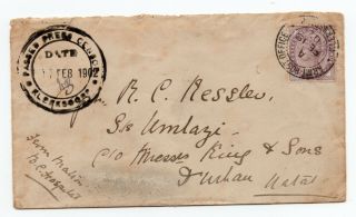 Boer War 1902 Envelope Passed Press Censor Klerksdrop - Army Post South Africa