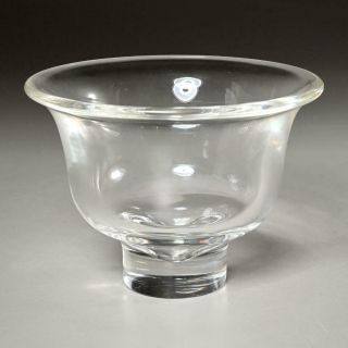 Steuben Mid - Century Modern Style Art Glass Footed Bowl,  4 " Tall & Signed