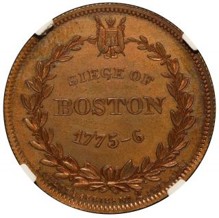 1859 Washington Siege of Boston Lovett ' s No.  2 Copper Medal B - 50A - NGC MS 63 BN 3