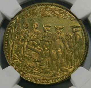 1882 PA Lingg & Bros Penn ' s Treaty Brass token R Lovett JR NGC MS 65 TOP POP 3