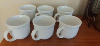 Outstanding Set Of 6 Culinary Arts Cafeware White Porcelain Mugs 3.  5 " Tall