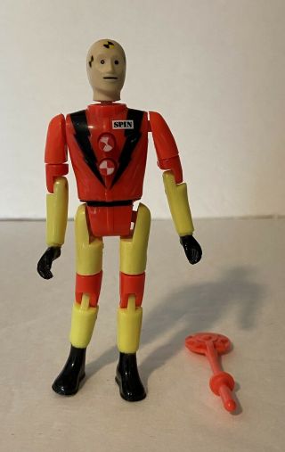 Pro - Tek Spin Dummy Figure 1 W/ Weapon: Vintage Incredible Crash Dummies By Tyco