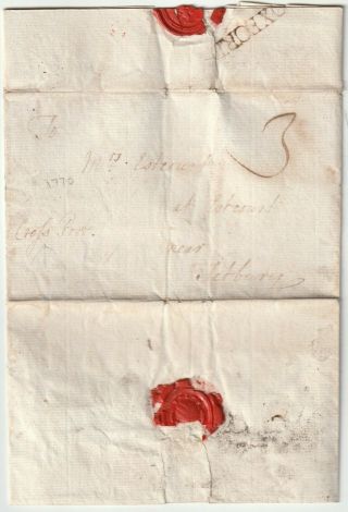 1770 Oxford Pmk Letter T Clare St Johns To Estcourt Tetbury Tea Masters Carrier