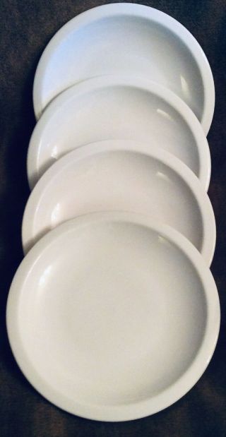 4 - Culinary Arts Cafeware Porcelain 7 7/8 Inch White Salad Plates
