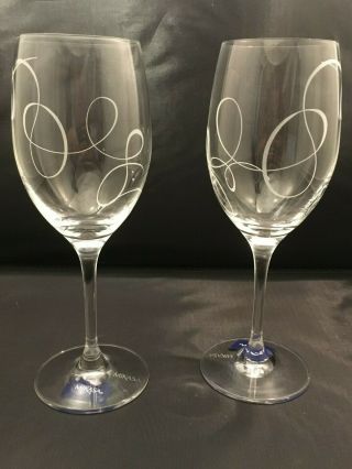 Mikasa Love Story Wine Glasses Clear Crystal Set Of 2
