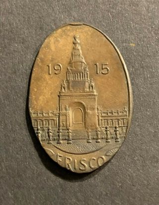 Elongated Cent 1915 Frisco Panama Pacific Expo Tower Of Jewels San Francisco