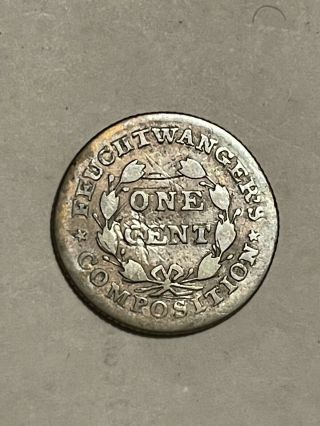 1837 Feuchtwanger ' s One Cent Hard Times Token HT - 268 5 - H Toned 2
