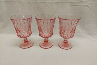 3 Pink Noritake Perspective 6 3/8 " Iced Tea Goblets Glasses