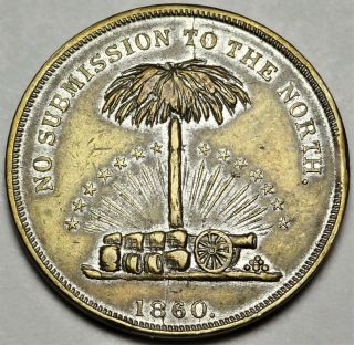 511/516 Mp The Wealth Of The South / No Submission Civil War Patriotic Token