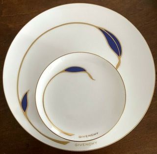Givenchy Calla Lily Bone China Set,  Platter & 5 Small Plates Yamaka Japan