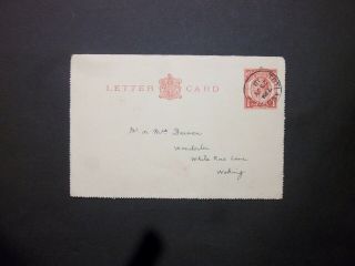 Gb Isle Of Wight Stationery 1918 Kgv 1d Letter Card Totland Bay Thimble H&b Lcp7
