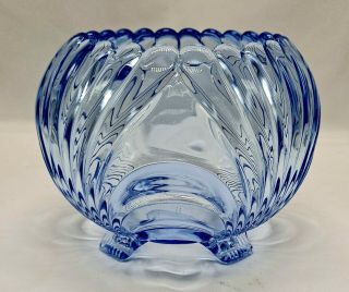 Cambridge Glass Caprice Moonlight Blue Rose Bowl Footed 6 "