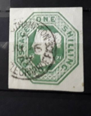 Gb 1872 Qv Embossed Cut Out,  1/ Green Southhampton Cds