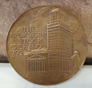 Solid Bronze York Stock Exchange 1792 Futures - Comm Medal By Medallic Art Co