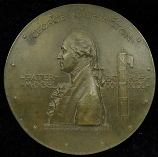 1889 George Washington Inaugural Centennial Medal 112 Mm Bronze St.  Gaudens