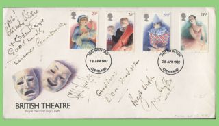 G.  B.  1982 British Theatre Set On Royal Mail Multi Signed First Day Cover