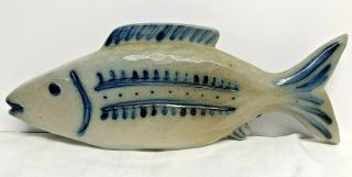 Eldreth Pottery Salt Glazed Fish Sculpture 11 " Trout Signed Dated 1990