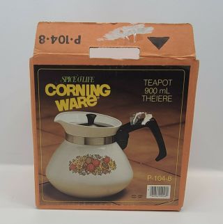 Old Stock Vtg Corning Ware Spice O Life 6 Cup Teapot P - 104 - 8 900 Ml