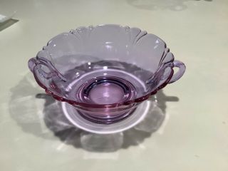 Heisey Glass Alexandrite Empress Two Handle Bowl Marked