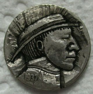 Vintage Hand Engraved Classic Style Hobo Nickel By Brent Pearson (bp)