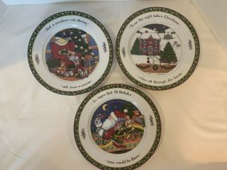 Susan Winget A Christmas Story Set Of 3 Porcelain Plates 10.  75 Inches